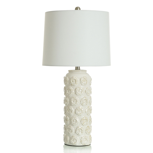 Cream Floral Ceramic Table Lamp | Kirklands Home