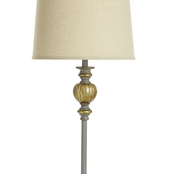 Traditional Gray and Aged Gold Floor Lamp