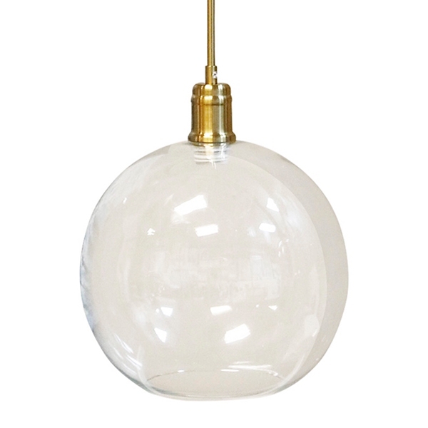 Brass Glass Globe Pendant Light