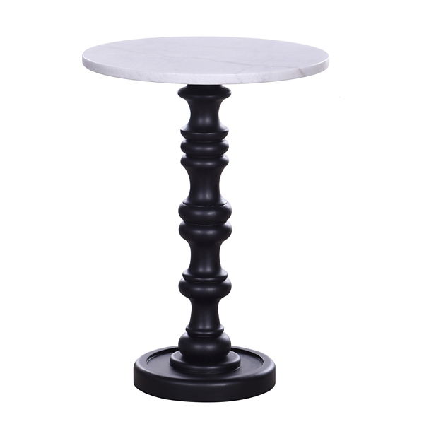 Black and White Marble Pedestal Accent Table Kirklands Home