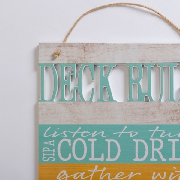 Deck Rules Outdoor Wall Plaque
