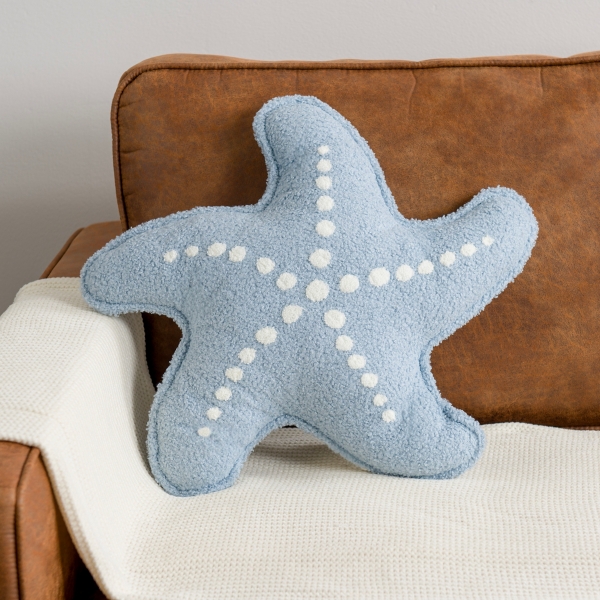 Blue Starfish Boucle Pillow | Kirklands Home