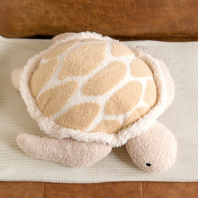 Blue Starfish Boucle Pillow