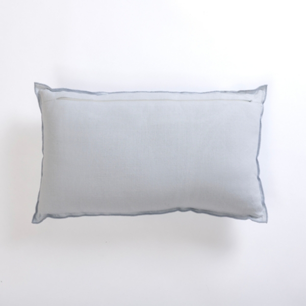 Blue Embroidered Coral Lumbar Pillow