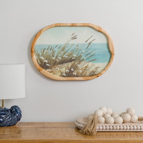 Ocean View Oval Framed Art Print