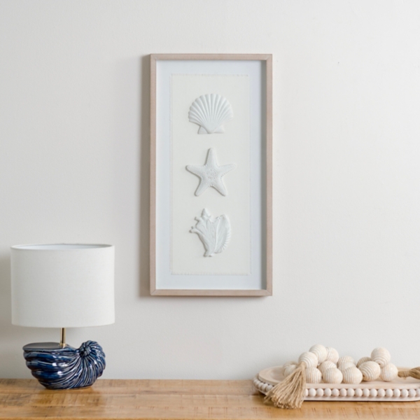 White Shells Shadowbox Wall Plaque