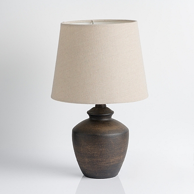 Loris Column Brass/Black Cement Table Lamp