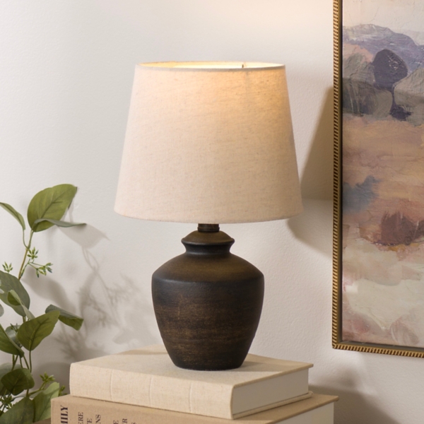 Dark Brown Textured Table Lamp