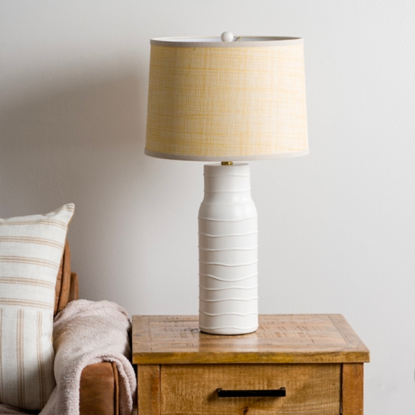 White Ceramic Wave Table Lamp Kirklands Home