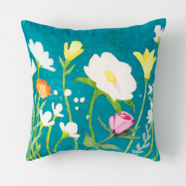 Teal Wildflower Velvet Throw Pillow Kirklands Home