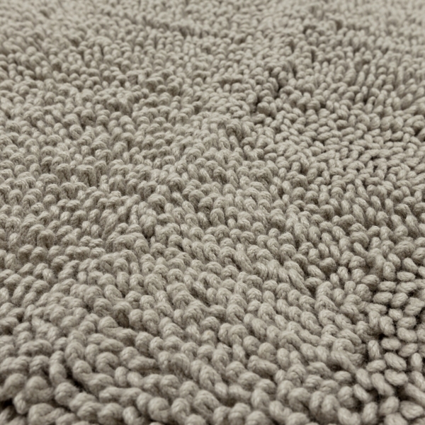 High Pile Silver Cotton Non-Skid Classic Bath Mat