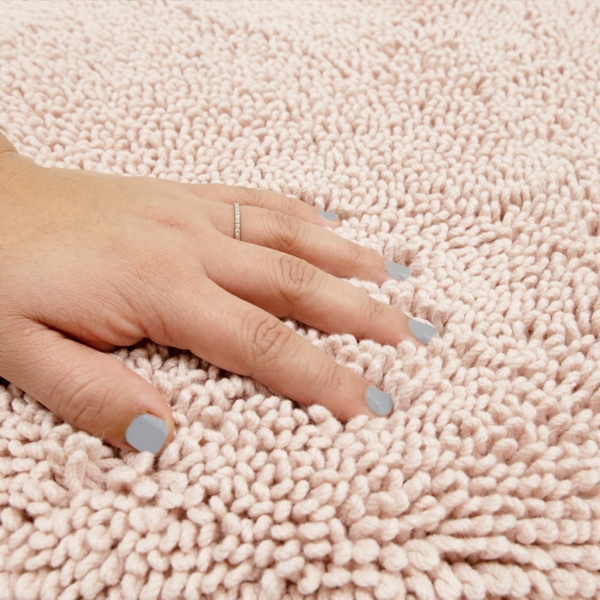 High Pile Blush Cotton Non-Skid Classic Bath Mat