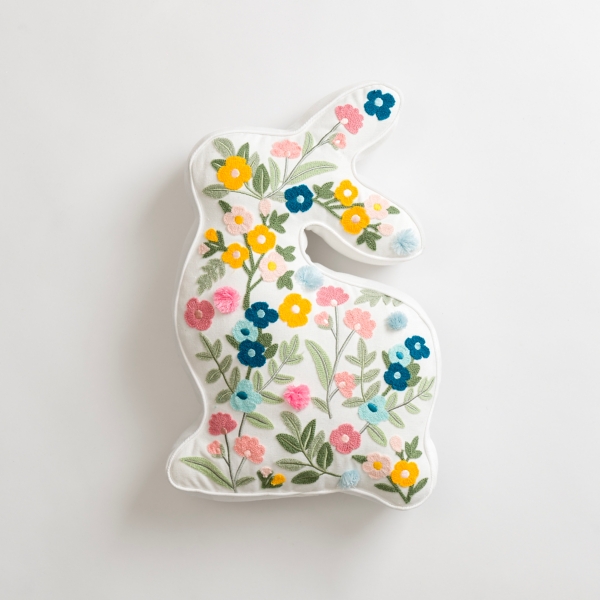 Kirkland's New! Floral Bunny Shaped Pillow