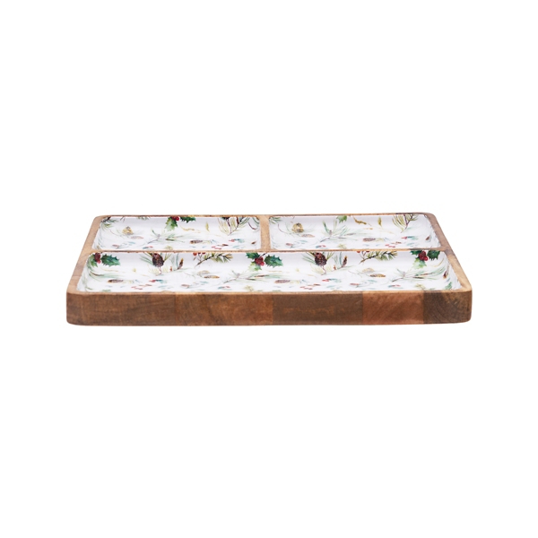 Pinecone 3-Compartment Serving Tray