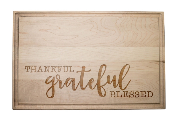 Maple Wood Thankful Grateful Blessed Cutting Board | Kirklands Home