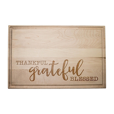 Thankful Grateful Blessed Personalized Maple Oversized Cutting Board- 18x24