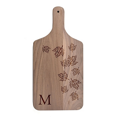 Maple Leaf Engraved Walnut Cutting Board without Handles