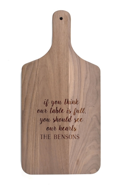 Walnut Personalized Hearts Full Cutting Board Kirklands Home