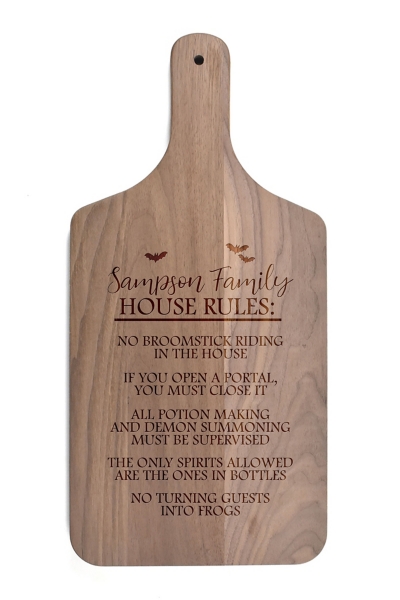 Personalized Walnut House Rules Cutting Board Kirklands Home