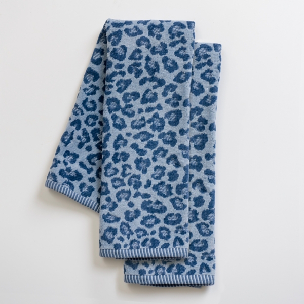 Blue Leopard Print Velour Hand Towels, Set of 2 Kirklands Home