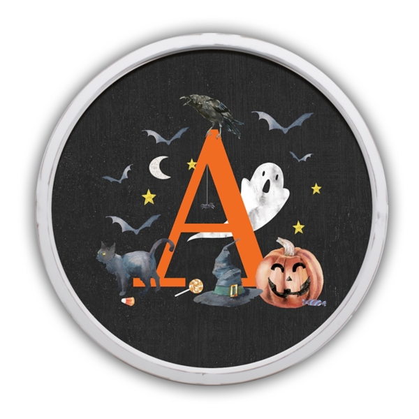Halloween Monogram A White Framed Wall Plaque Kirklands Home
