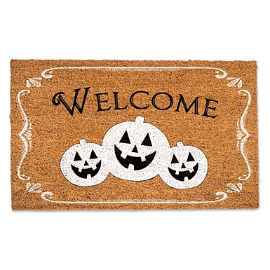 Halloween Skeleton Ouija Board Coir Door Mat, Welcome Halloween