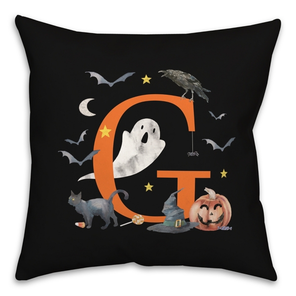 Monogram G Halloween Indoor/Outdoor Pillow Kirklands Home