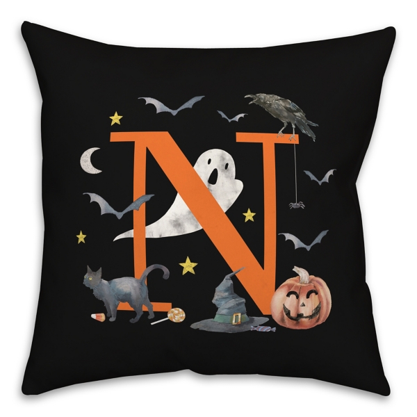 Monogram N Halloween Indoor/Outdoor Pillow Kirklands Home