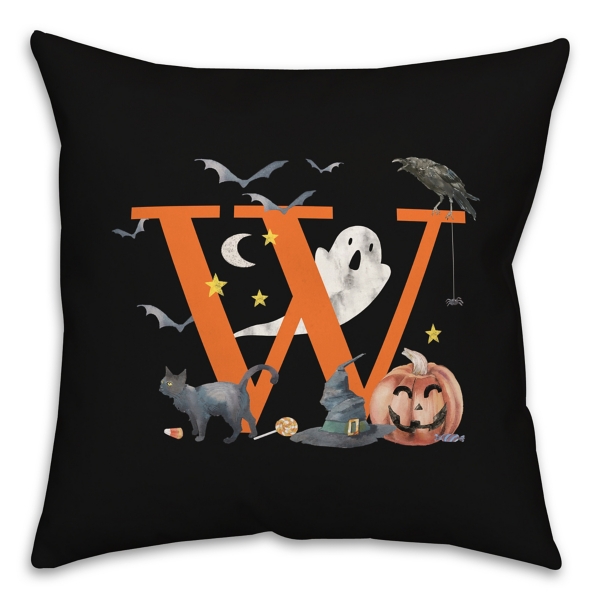 Monogram W Halloween Indoor/Outdoor Pillow Kirklands Home