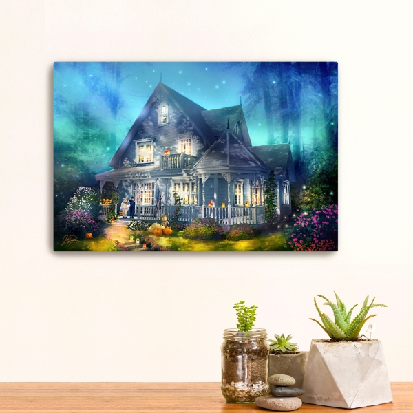 Halloween Mansion Canvas Art Print