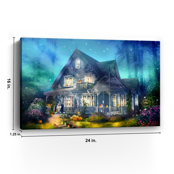 Halloween Mansion Canvas Art Print