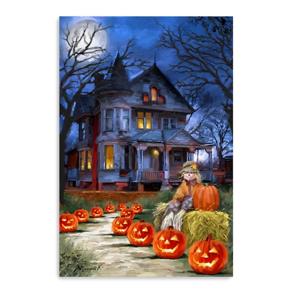 Jack o Lantern Mansion Canvas Art Print