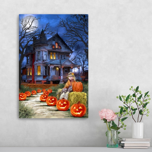 Jack o Lantern Mansion Canvas Art Print