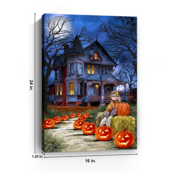 Jack o Lantern Mansion Canvas Art Print