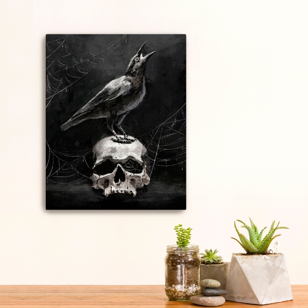 Skull & Raven Canvas Art Print, 16x20