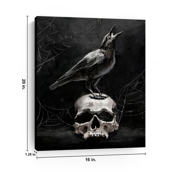 Skull & Raven Canvas Art Print, 16x20