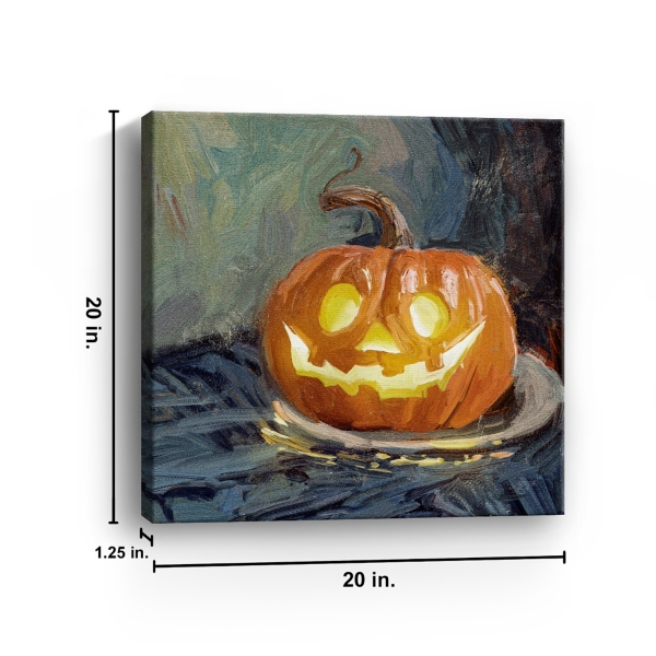 Smiling Jack O Lantern Canvas Art Print