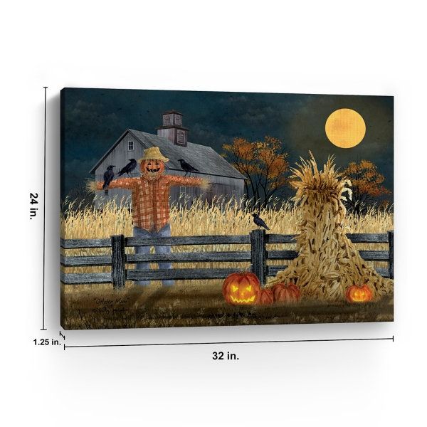 Full Moon Scarecrow Canvas Art Print, 24x32