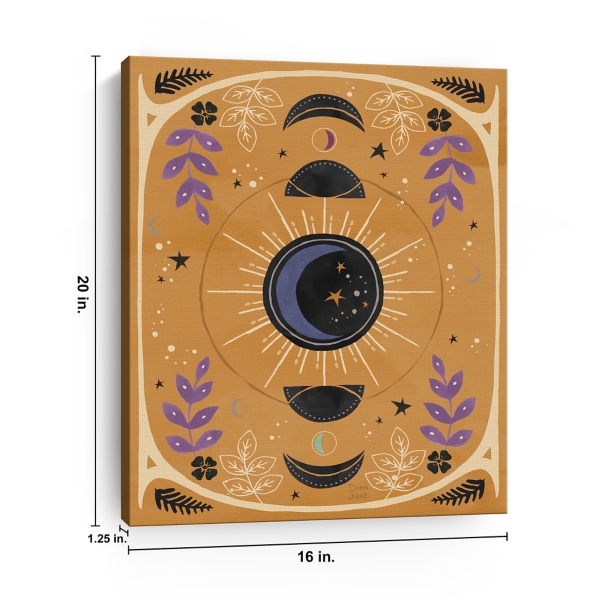 Yellow Moon Phases Canvas Art Print