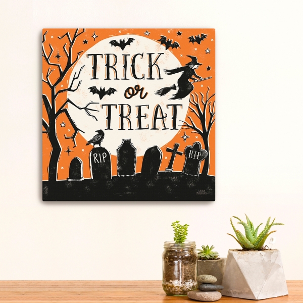 Trick or Treat Graveyard Canvas Art Print