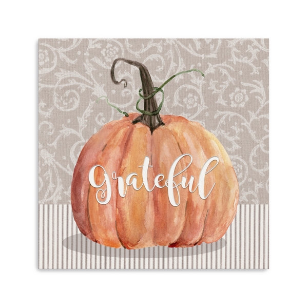 Grateful Pumpkin Canvas Art Print, 30x30