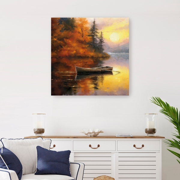 Fall Sunset Canvas Art Print, 30x30 in.