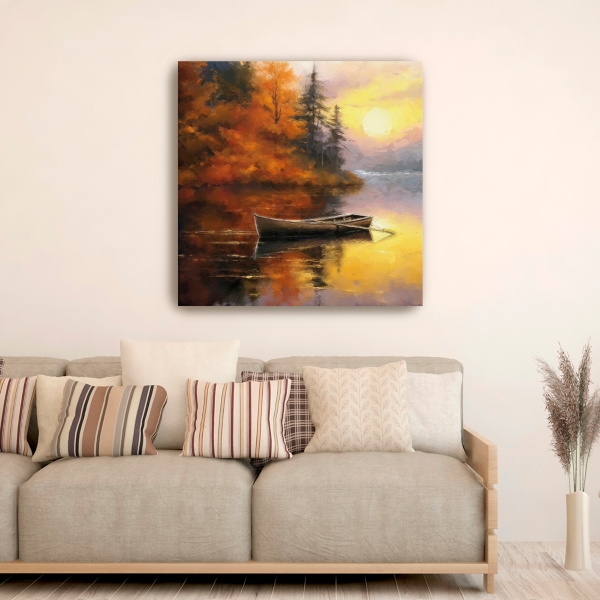 Fall Sunset Canvas Art Print, 40x40 in.