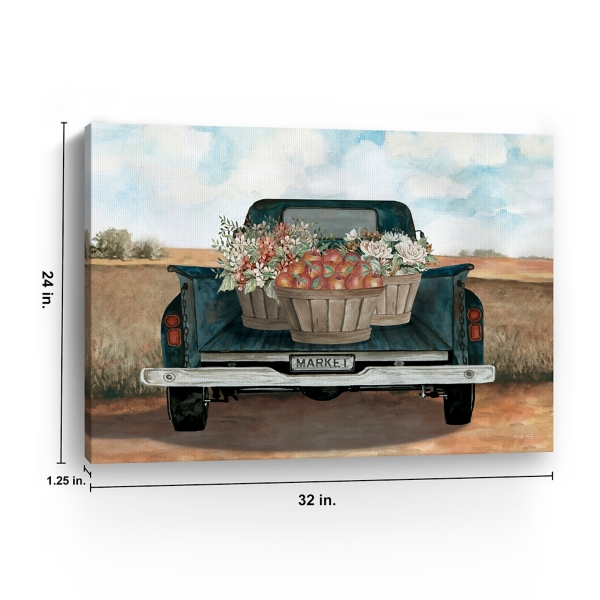 Fall Market Truck Canvas Art Print, 32x24 in.