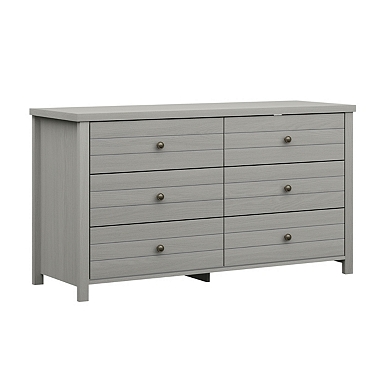 Gray Harmony 6 Drawer Wood Dresser