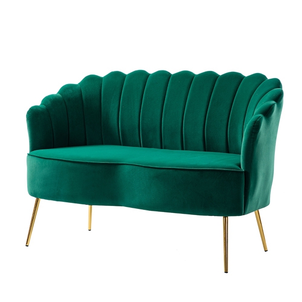 Green Donata Velvet Tufted Loveseat