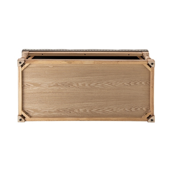 Tufted Rectangle Wood Ottoman