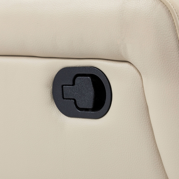 Ivory Leather Swivel Rocker Recliner