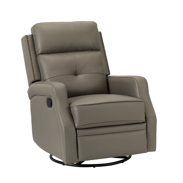 Gray Leather Swivel Rocker Recliner Kirklands Home