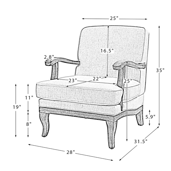 Farmhouse Gray & Ivory Striped Armchair
